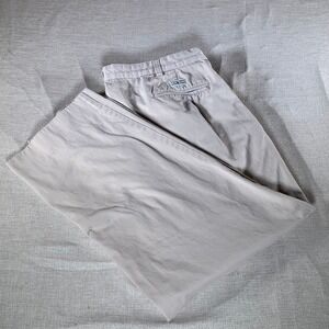 Polo Ralph Lauren Andrew Pant Mens 38x27 Pleated Chino Khaki Tan Cotton Trousers